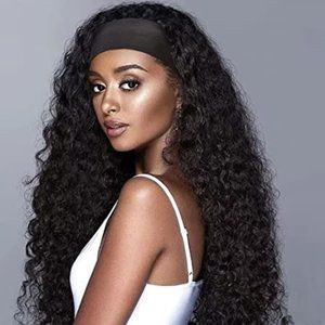 100% HH 26” deep curl headband wig